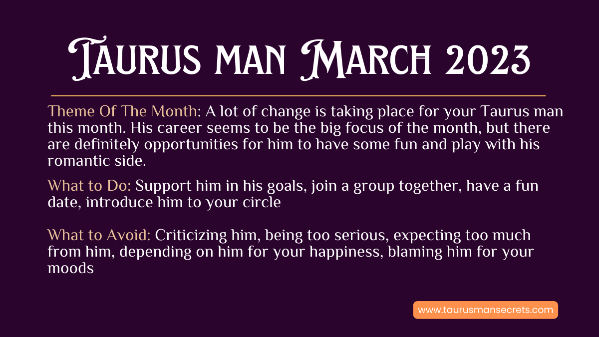 taurus man march horoscope 2023