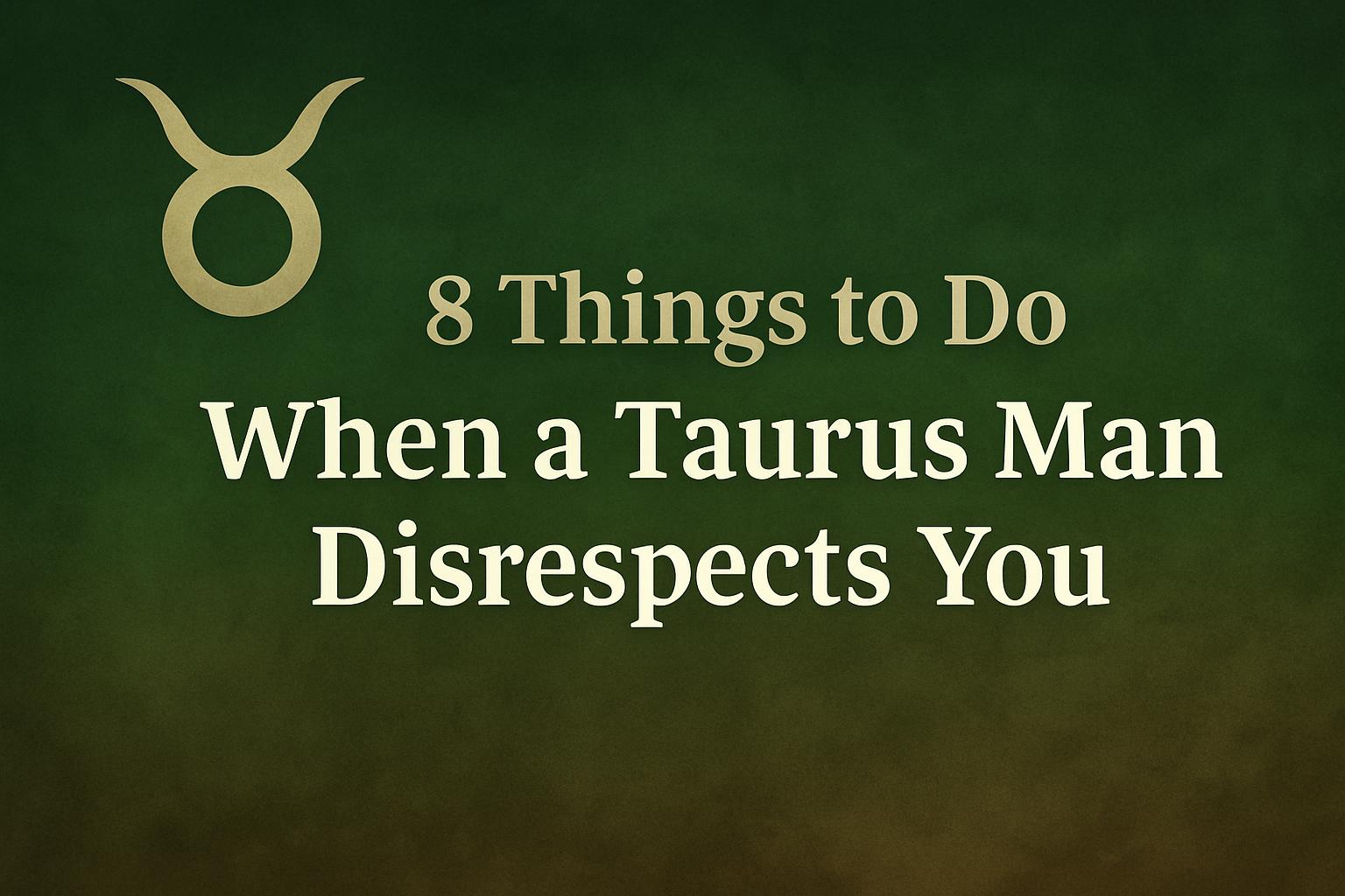 8 Things to do When a Taurus Man Disrespects You